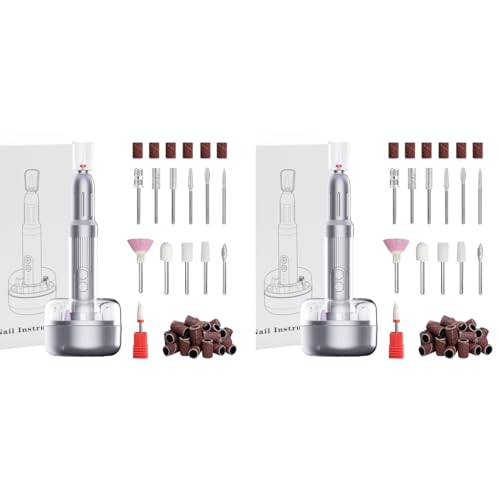 MAYCREATE® Nail Drill Machine with 12 Drill Bits 6 Speeds USB for Acrylic Gel Salon Portable Manicure Pedicure DIY Extension 2PCS MAYCREATE® Nail Drill Machine with 12 Drill Bits 6 Speeds USB for Acrylic Gel Salon Portable Manicure Pedicure DIY Extension 2PCS